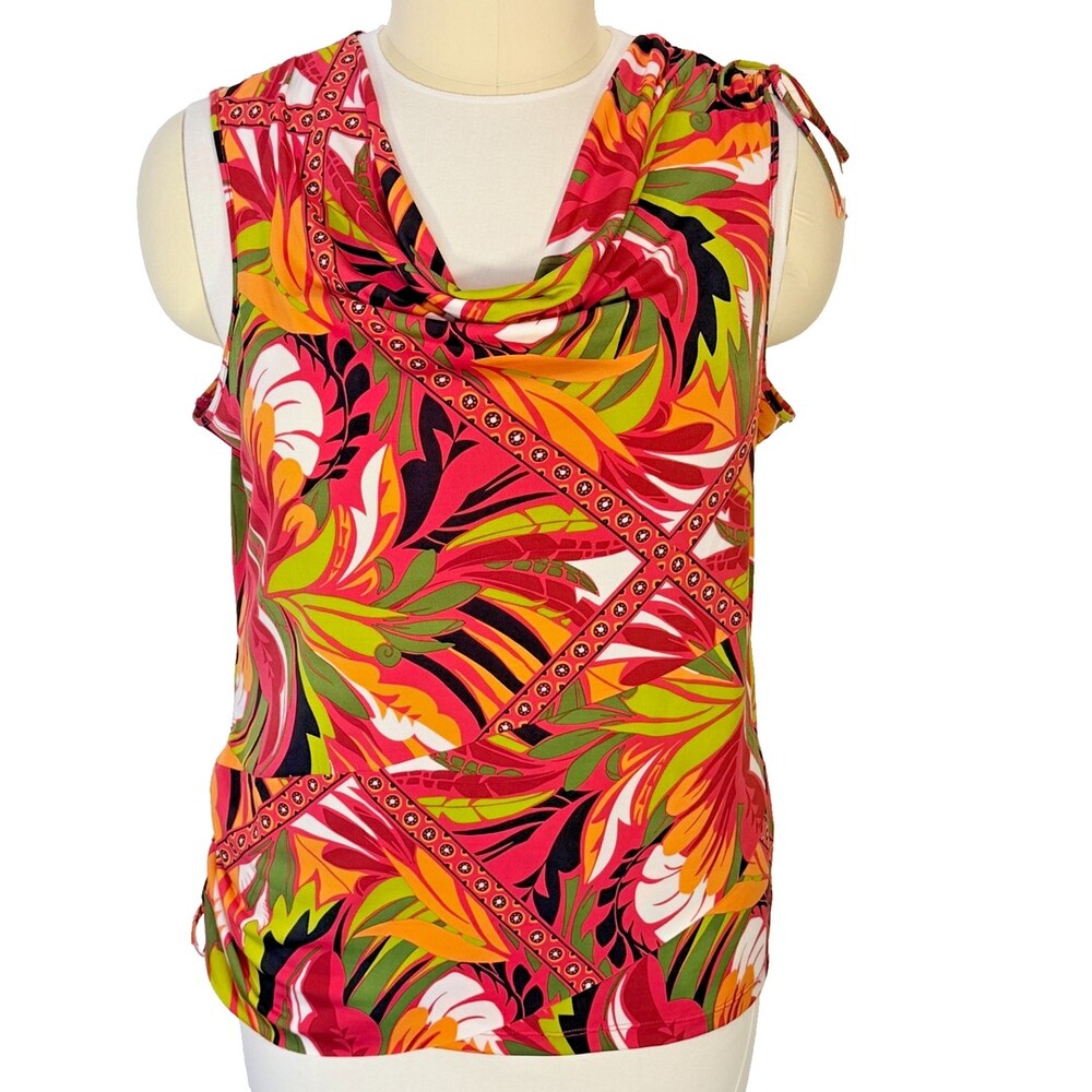 Skyes the Limit Vibrant Tank Sleeveless Blouse Women's 1X Tropical Indonesi